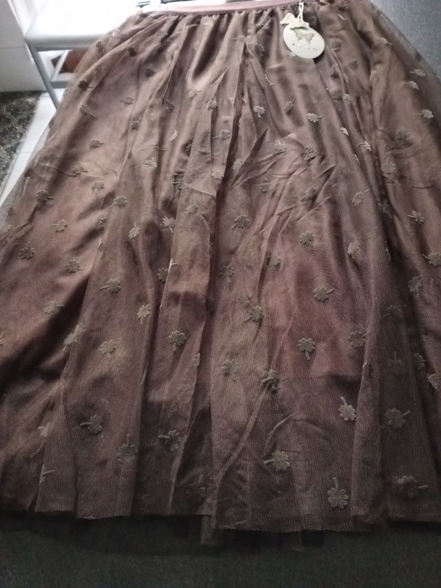 Gonna tulle marrone L/XL 