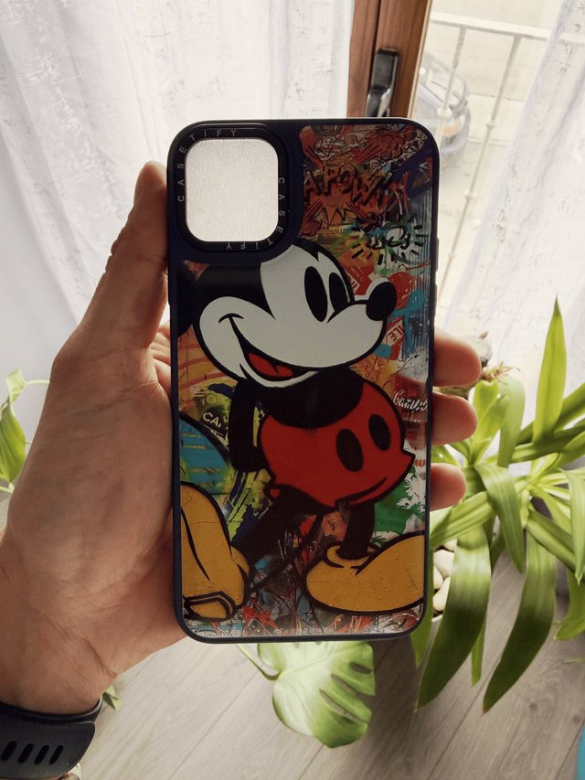 Custodia iPhone Mickey Mouse graffiti multicolore