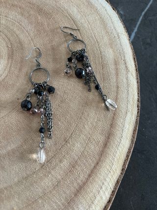 Pendientes largos plateados