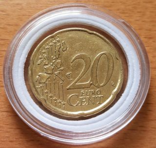 20 centimos de euro Finlandia 2002 Exceso material