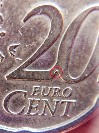 20 centimos de euro Finlandia 2002 Exceso material