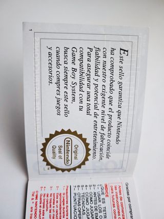 Manual Tetris Game Boy