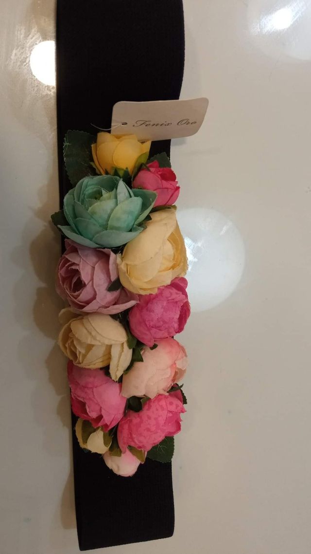 Fajin flores negro/colorines ideal boda diferentes