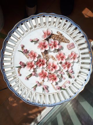 Abanico de porcelana vintage