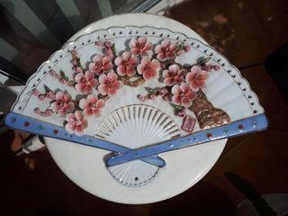Abanico de porcelana vintage