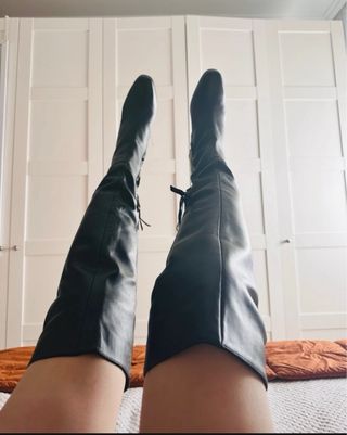 Botas altas mosqueteras de piel