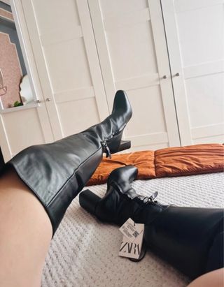 Botas altas mosqueteras de piel