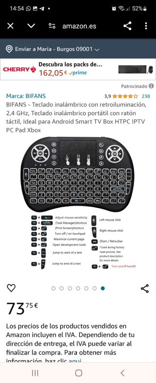 Teclado inalambrico táctil