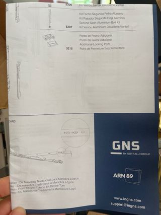 Manillas laton ventana aluminio