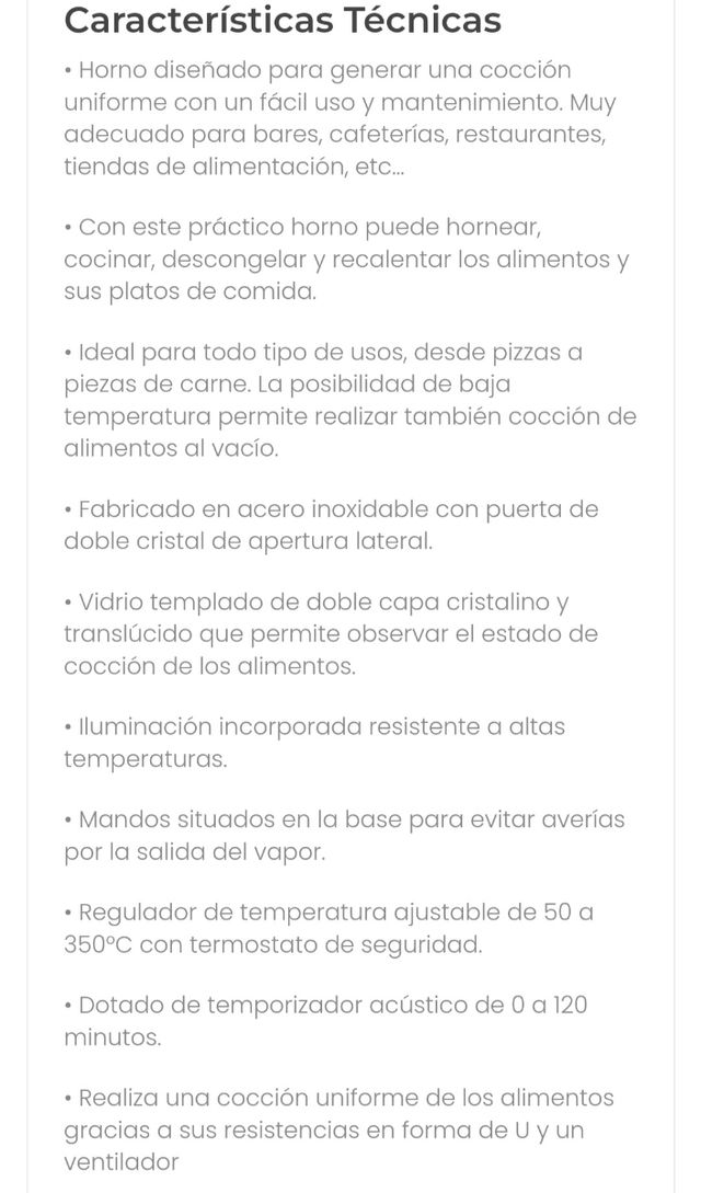 HORNO CONVECCIÓN GRILL Y VAPOR