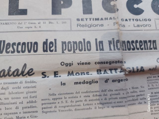 Il Piccolo 1945 settim. Cattolico Faenza