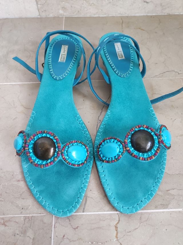 Sandalo con perline Coral Blue