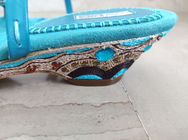 Sandalo con perline Coral Blue