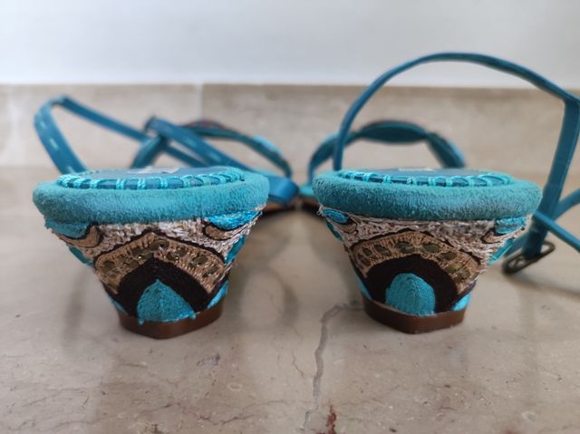 Sandalo con perline Coral Blue