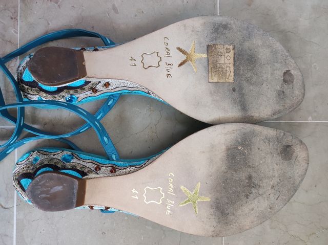 Sandalo con perline Coral Blue