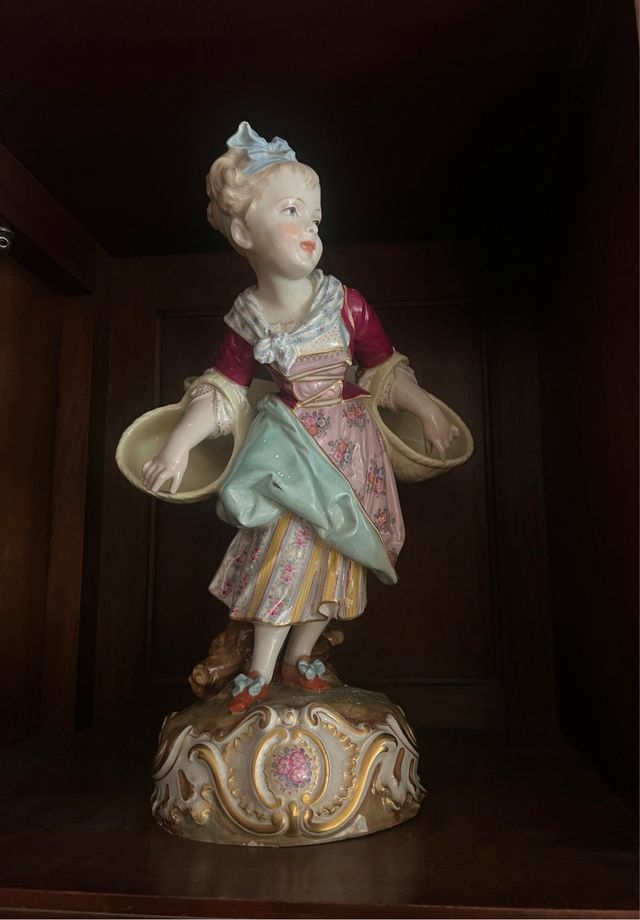 NIÑOS pareja de figuras en loza