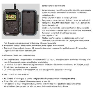 ★ Câmara Caza 4G LTE H.265 + App + Tarjeta SIM