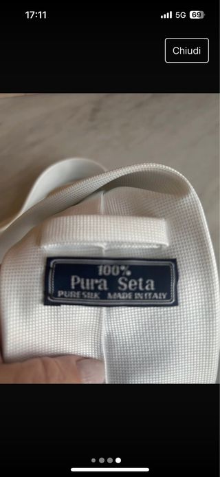 Cravatta 100% seta bianca