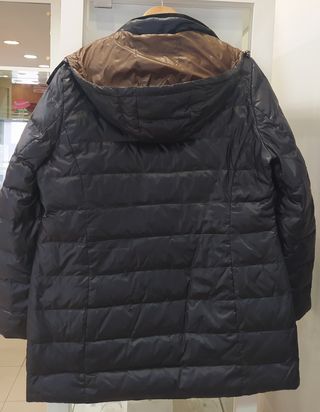 Anorack negro plumas mujer 
