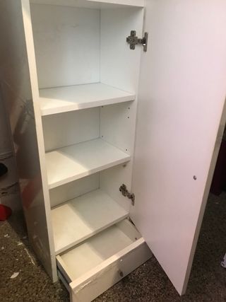 Mueble estanteria Armario baño blanco
