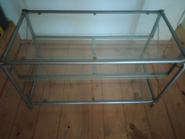 Tavolino in ferro e vetro