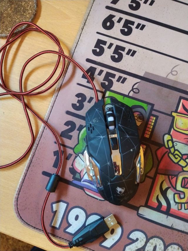 Ratón gamer led rojo