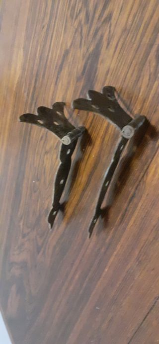 2 bisagras castellanas antiguas de hierro forjado