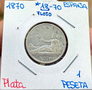 Moneda PLATA 1 Peseta 1870 *(18-70)