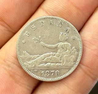 Moneda PLATA 1 Peseta 1870 *(18-70)