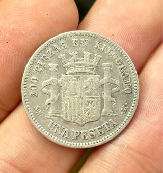 Moneda PLATA 1 Peseta 1870 *(18-70)
