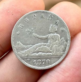 Moneda PLATA 1 Peseta 1870 *(18-70)
