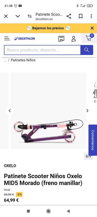Patinete oxelo Decathlon 
