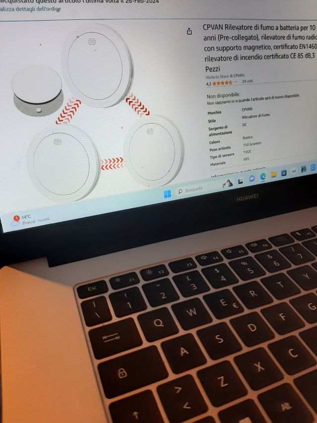 Rilevatore di fumo a batteria 