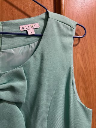 Vestido lazo azul turquesa