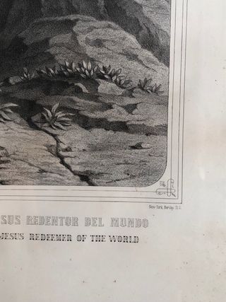 Marco antiguo con litografía religiosa