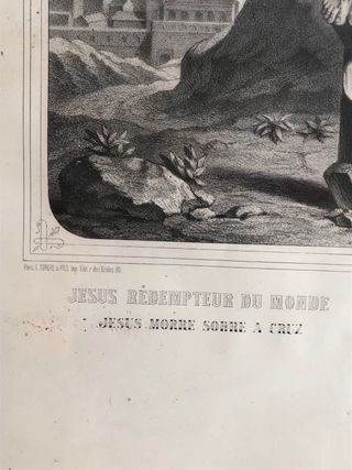 Marco antiguo con litografía religiosa