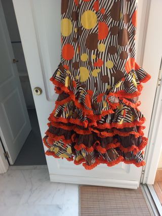 Traje de flamenca . Mar. Ubaldo Lopez.Revuelo.T-40