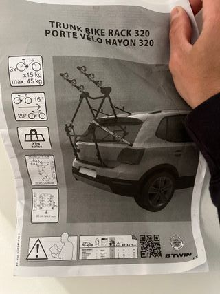 Portabicicletas portón trasero Btwin decathlon