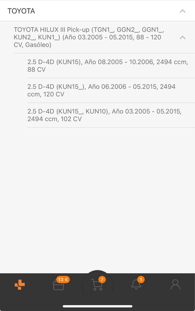 Pareja Caliper delanteros Toyota Hilux Brembo