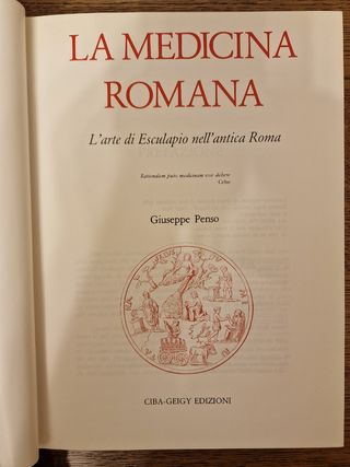 Libro di Giuseppe Penso "La medicina romana"