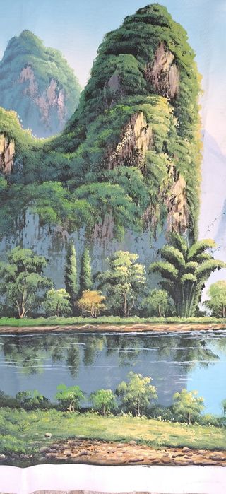 IMPRESIONANTE ÓLEO SOBRE LIENZO PAISAJE DE GUILIN