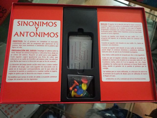 Juego de mesa Sinónimos Antonimos