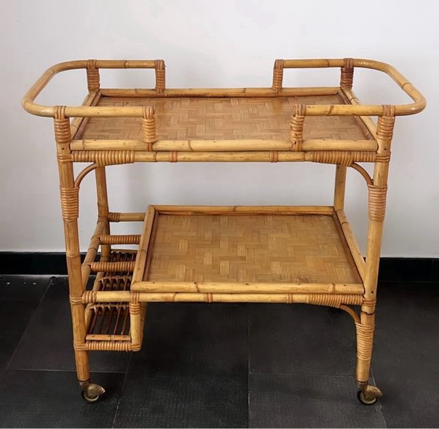 Carrello angolo bar in bambù
