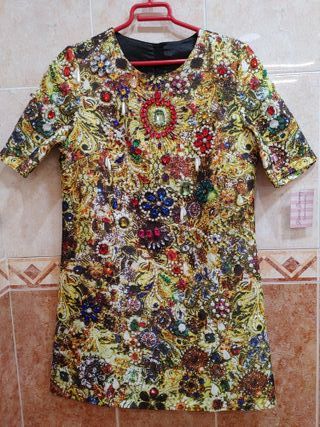 VESTIDO - FLORES Y DIAMANTES - NUEVO
