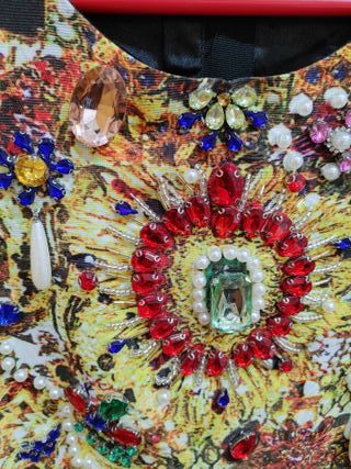 VESTIDO - FLORES Y DIAMANTES - NUEVO