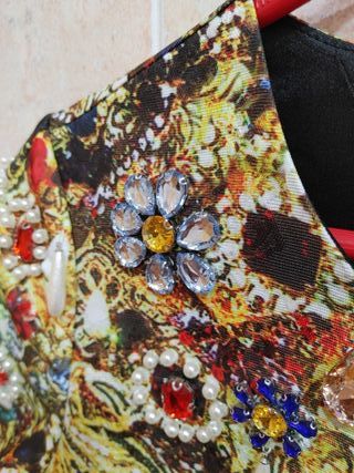 VESTIDO - FLORES Y DIAMANTES - NUEVO