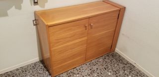 Mueble cama plegable abatible de madera de roble