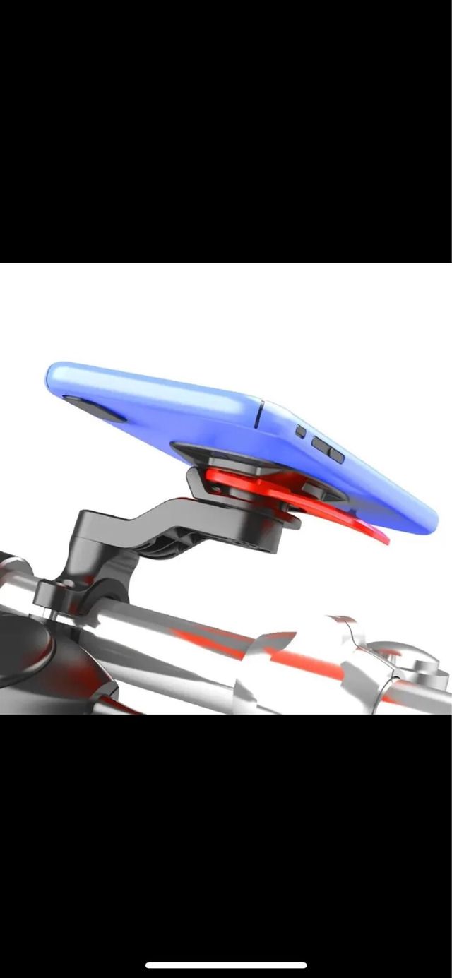 Soporte telefono para manillar bici o moto azul