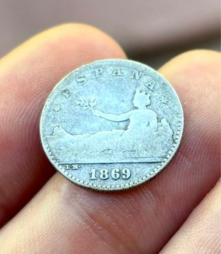 Moneda PLATA 50 Centimos 1869. España