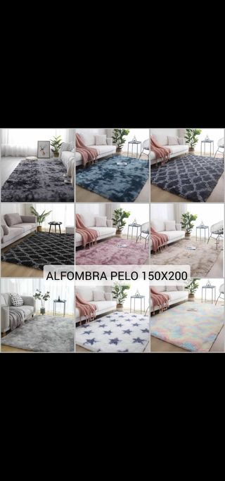 Alfombra pelo suave gris oscuro